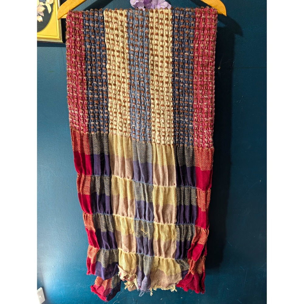 Boho Woven Table Runner Textured Striped Farmhouse Dining Decor Multicolor